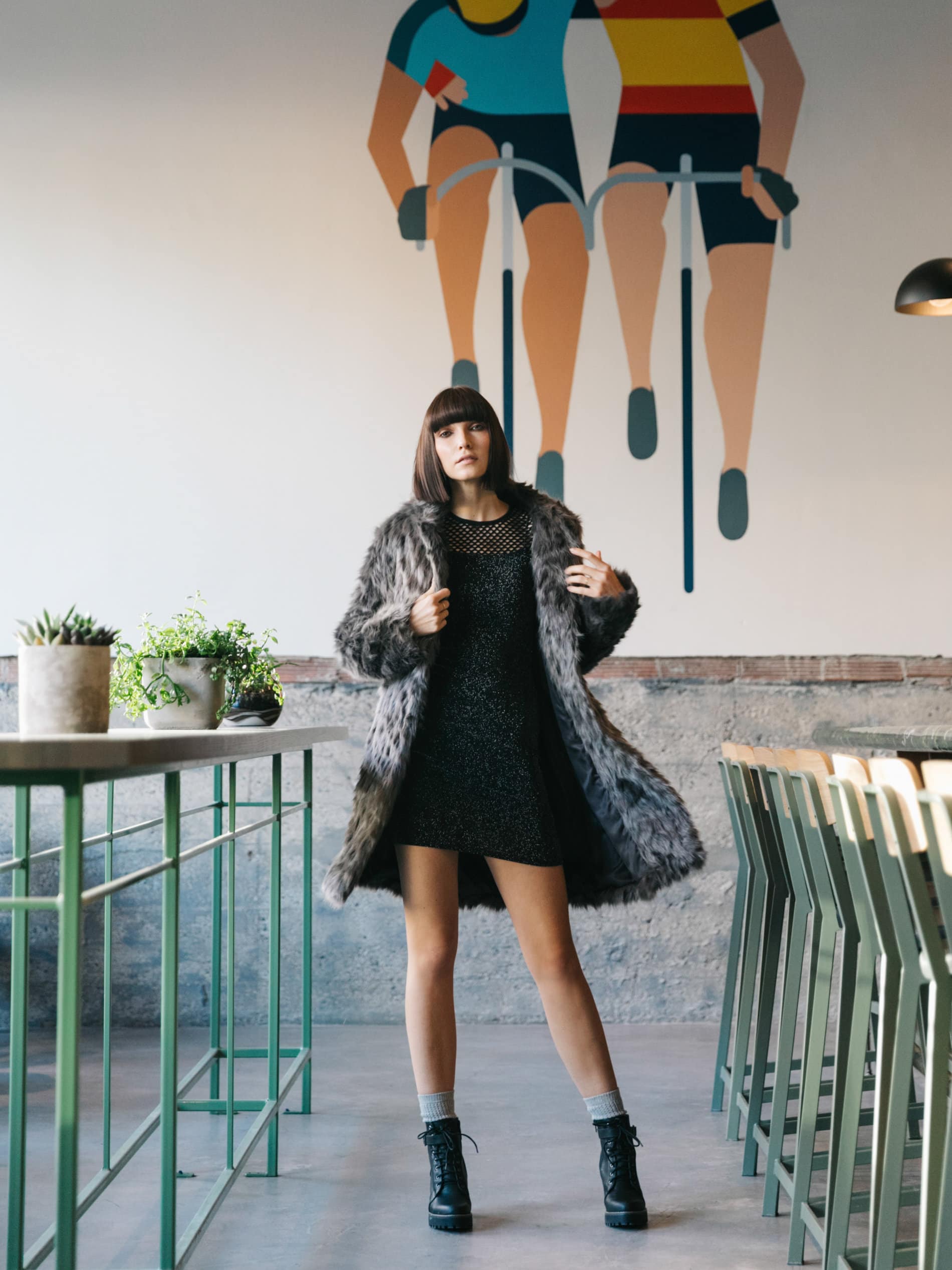 Fashion blogger fur coat outfit